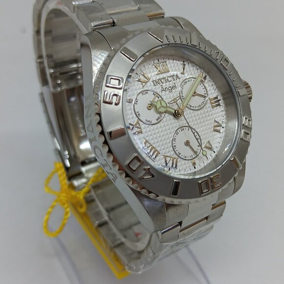 Invicta Angel 17523 Women's 40mm Silver S/Steel Multifunction 200M Watch NWT - Picture 4 of 11